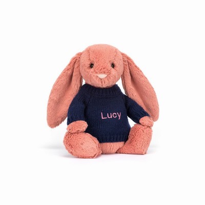 Jellycat Bashful Sorrel Konijn with Navy Jumper | TJ8956027